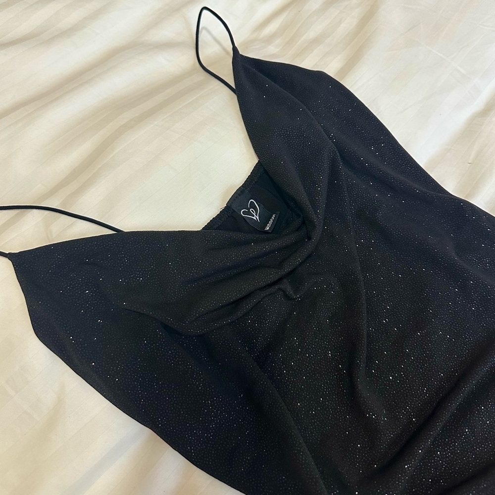 Windsor Glittery Black Spaghetti Strap Top